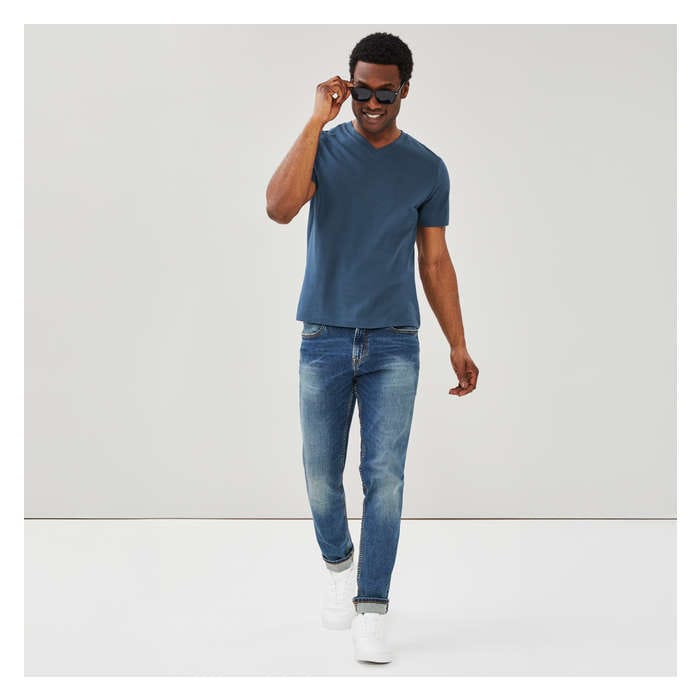 Men's Organic Cotton V-Neck T-Shirt - Dark Teal